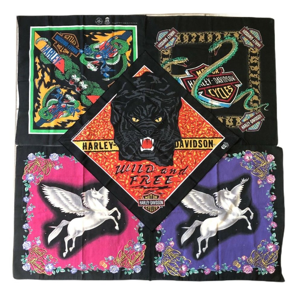 Vintage Harley Davidson Motorcycle Bandana Lot